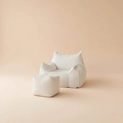 Fauteuil paresseux simple avec repose-pieds, rempli de particules EPS, pouf individuel pour salon, c