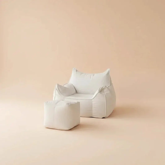 Fauteuil paresseux simple avec repose-pieds, rempli de particules EPS, pouf individuel pour salon, c