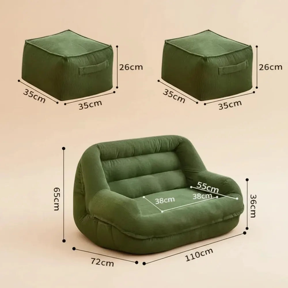 Canapé Double pouf Simple avec repose-pieds jumeaux, inclinable, pour adulte, Tatami, chaise longue 