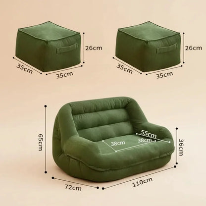 Canapé Double pouf Simple avec repose-pieds jumeaux, inclinable, pour adulte, Tatami, chaise longue 
