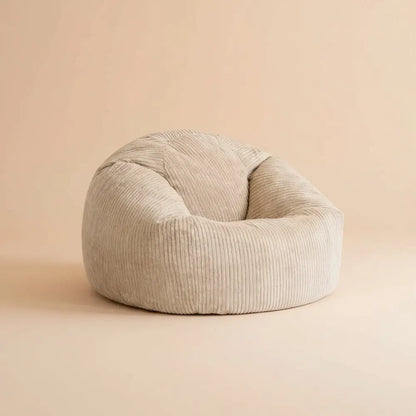 OTAUTAU Pouf en velours côtelé D85cm pour enfants/adultes avec rembourrage, pouf d'angle, chaise pou
