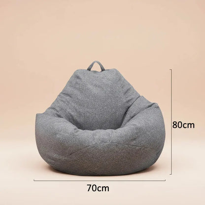 Juste de canapé paresseux sans remplissage, siège de chaise longue en lin, pouf, canapé bouffant, ta