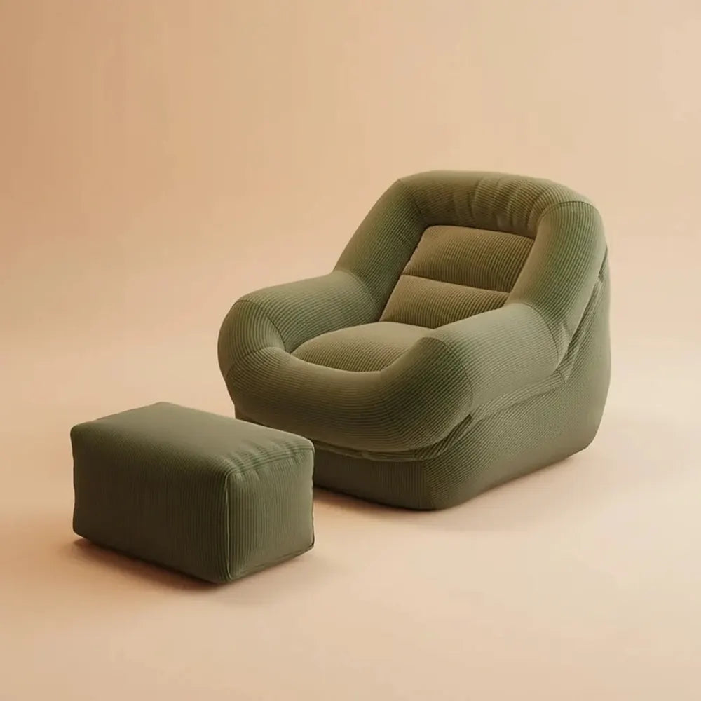 Fauteuil pouf individuel, canapé paresseux pour dormir, design dossier inclinable à 110 degrés, maté