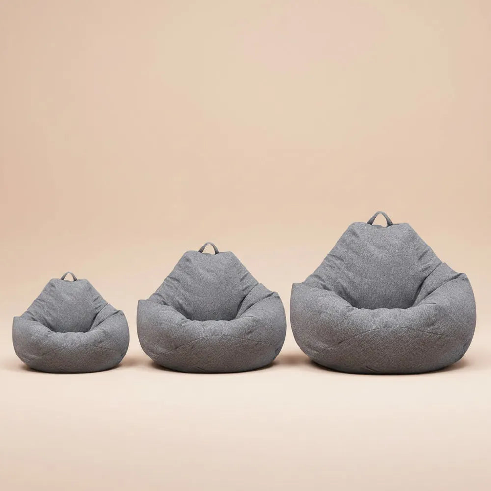 Juste de canapé paresseux sans remplissage, siège de chaise longue en lin, pouf, canapé bouffant, ta