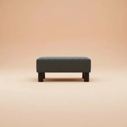 Repose-pieds moderne en tissu aspect lin, pouf rembourré doux pour salon et chambre, banc d'assise c