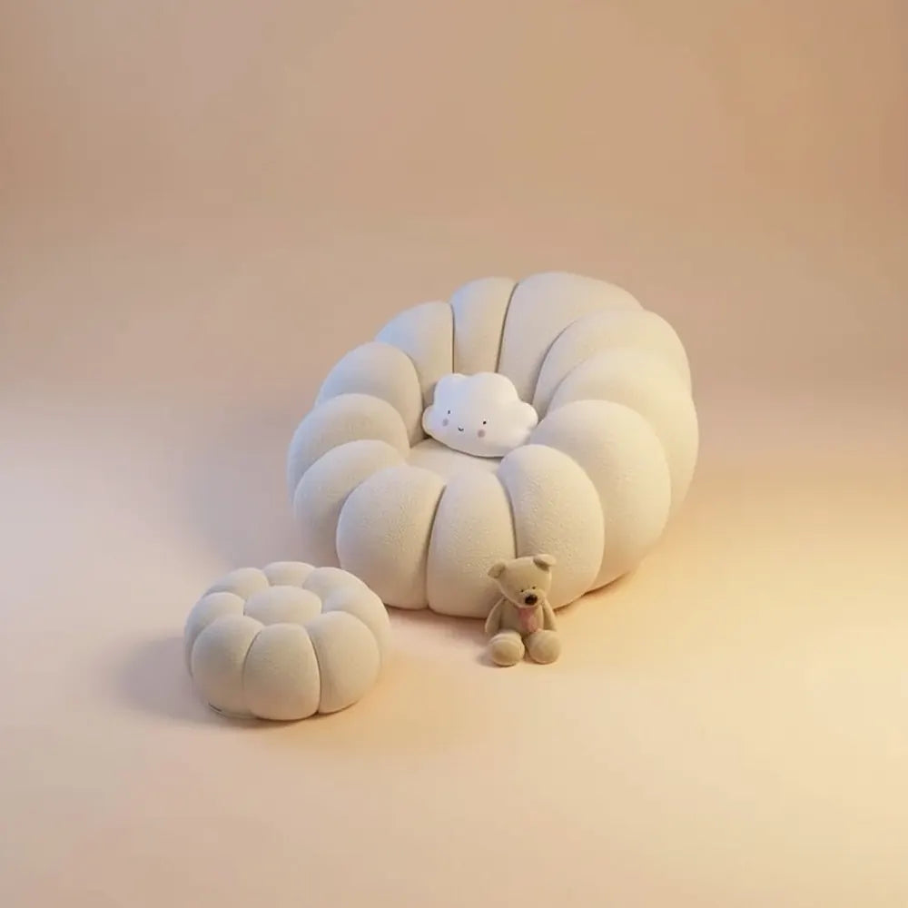 Canapés poufs pour salon, canapé rembourré d'extérieur, poufs modernes, salon moelleux, meubles pour