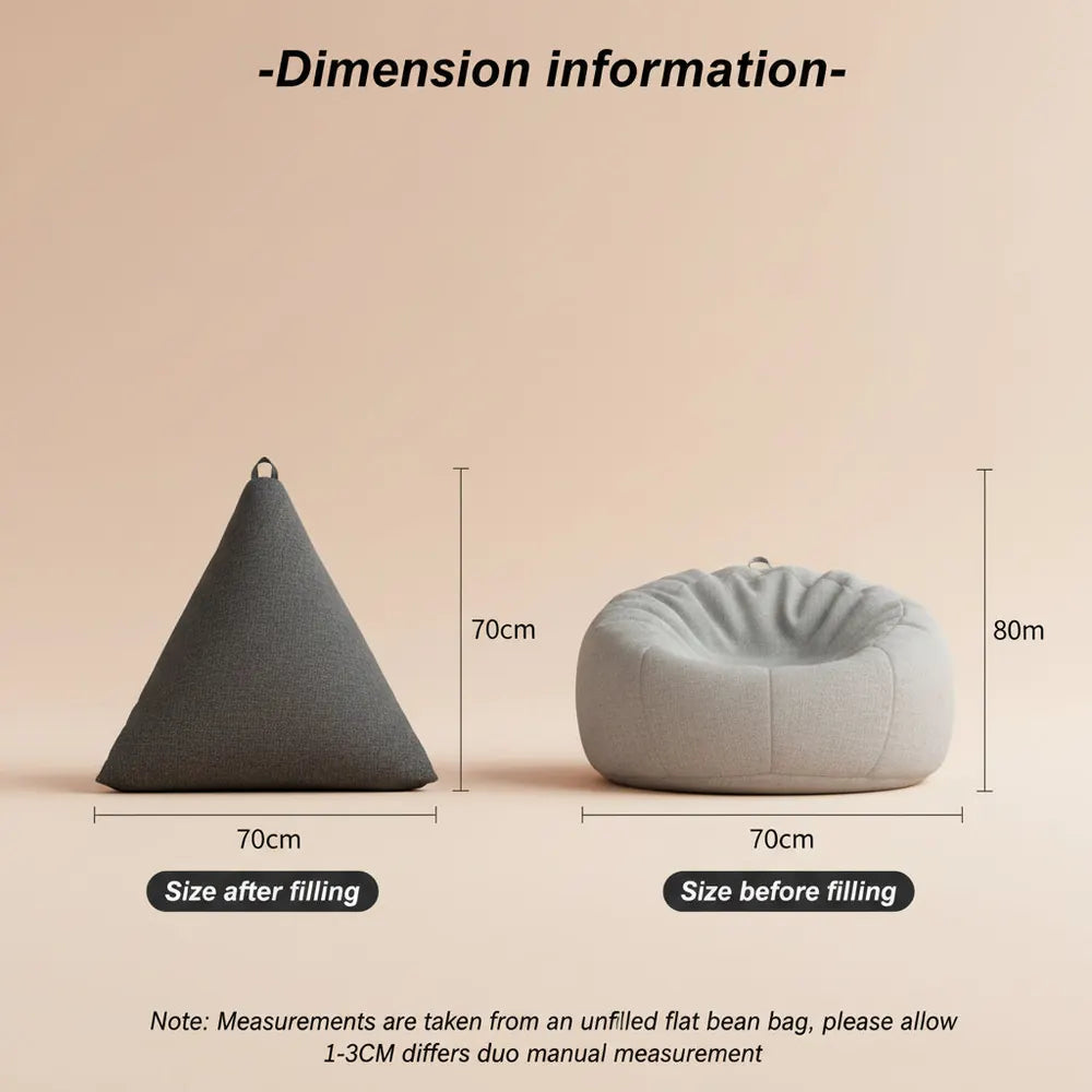 Canapé-lit pour enfants 70x80cm – Fauteuil paresseux avec rembourrage en billes EPS, canapé conforta