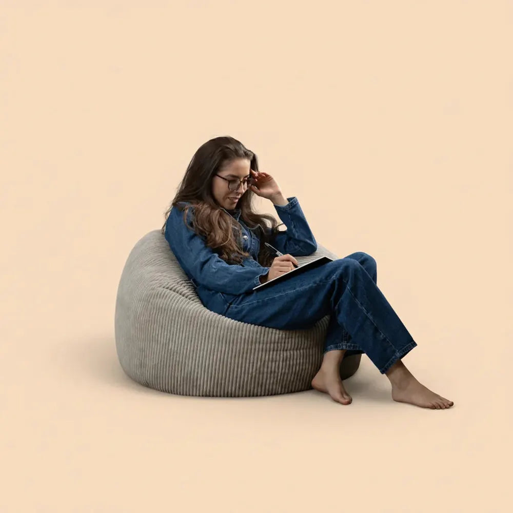 OTAUTAU-Pouf en velours côtelé/velours pour salon, fauteuil pouf avec remplissage d'angle