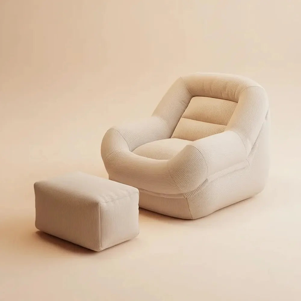Fauteuil pouf individuel, canapé paresseux pour dormir, design dossier inclinable à 110 degrés, maté