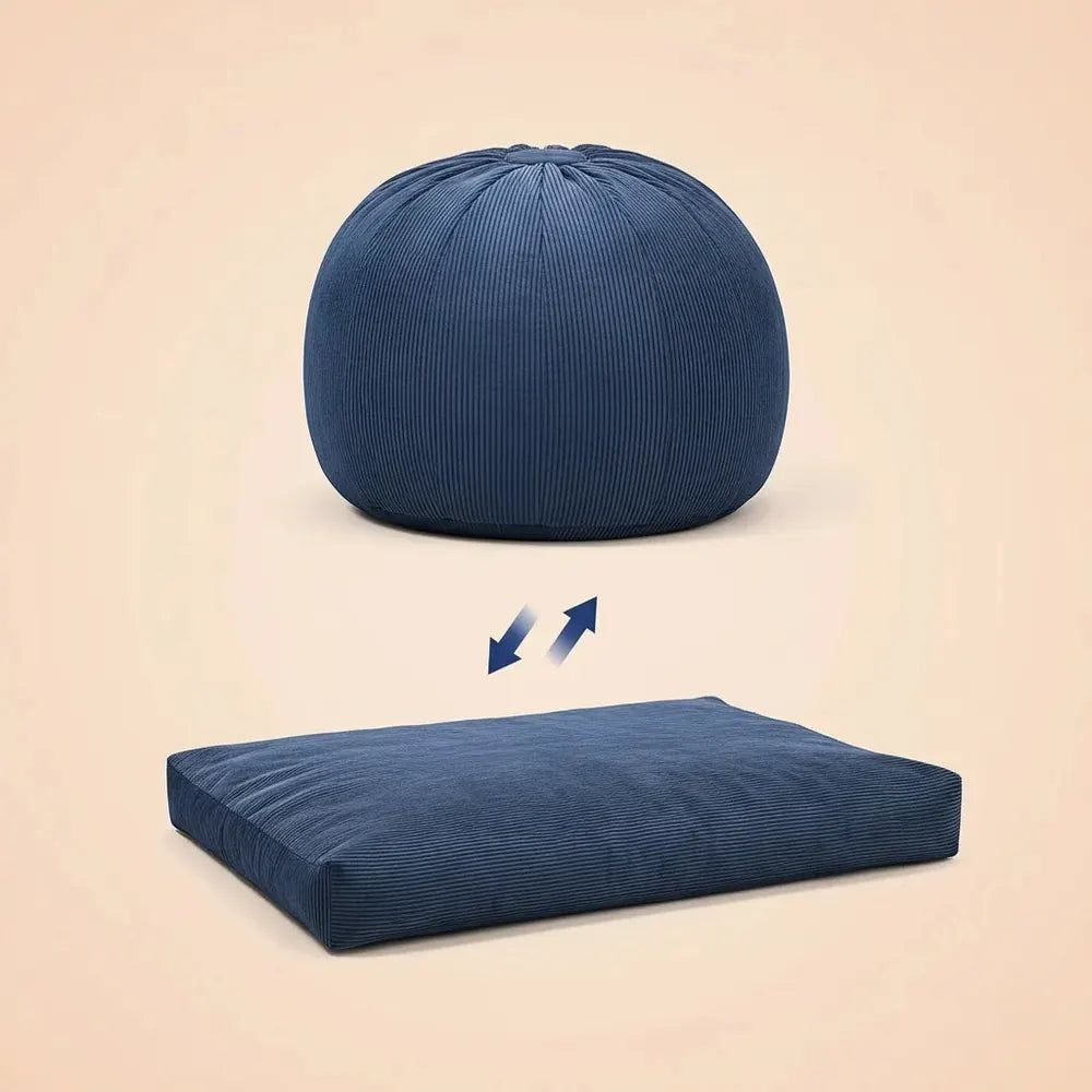 Fauteuil pouf en mousse à mémoire de forme Garvee avec housse en velours côtelé, matelas convertible