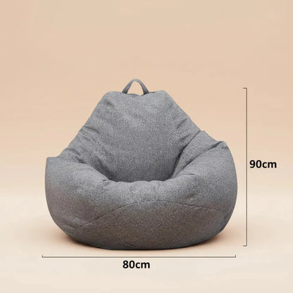 Juste de canapé paresseux sans remplissage, siège de chaise longue en lin, pouf, canapé bouffant, ta