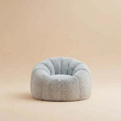 Canapé confortable en fausse fourrure pour salon, grand pouf compressible en mousse haute densité, c