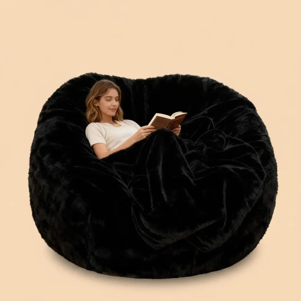 OTAUTAU 200 cm géant pouf canapé-lit housse sans peluche moelleux grand XXL pouf chaise inclinable P
