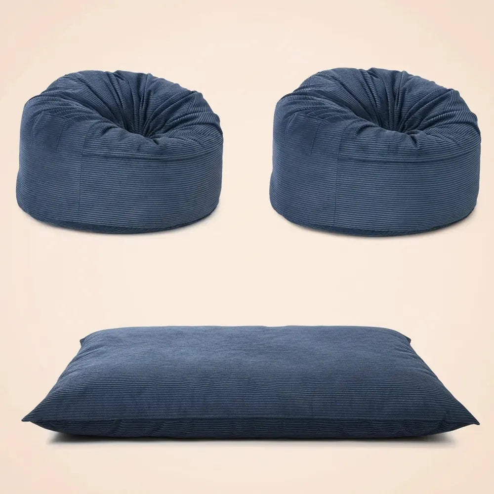 Fauteuil pouf, grand lit pouf pour adultes, fauteuil-lit pouf convertible de pouf à matelas de sol, 