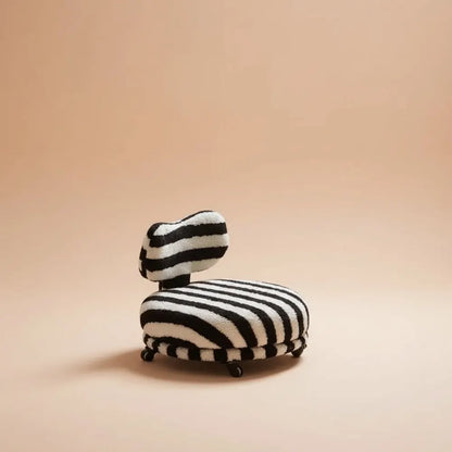 Fauteuil paresseux, tabouret rond pivotant en fausse fourrure avec dossier, chaise de salon pour la 