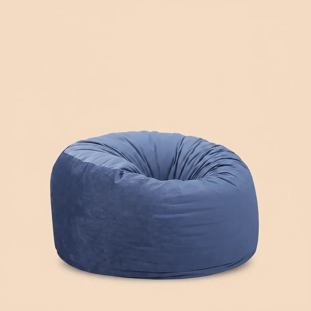 Chaise pouf en velours XXL, 120x120x70cm, canapé paresseux doux et moelleux avec remplissage en mous