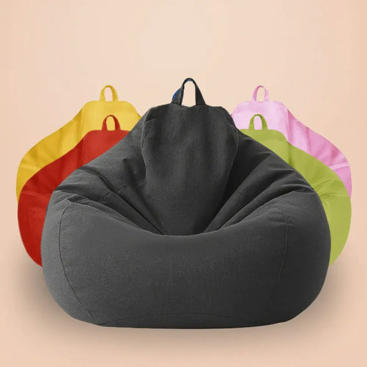 OTAUTAU Pouf en coton et lin de 90 cm (3 pieds) avec rembourrage, fauteuil d'angle paresseux, canapé