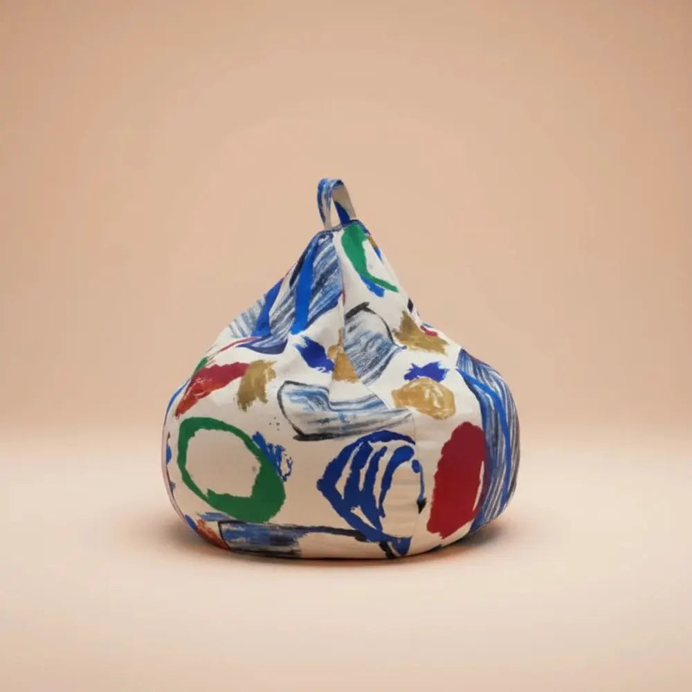 Pouf tendance à motif imprimé moderne, design élégant et coloré, mobilier de salon, pouf XY40DDSF