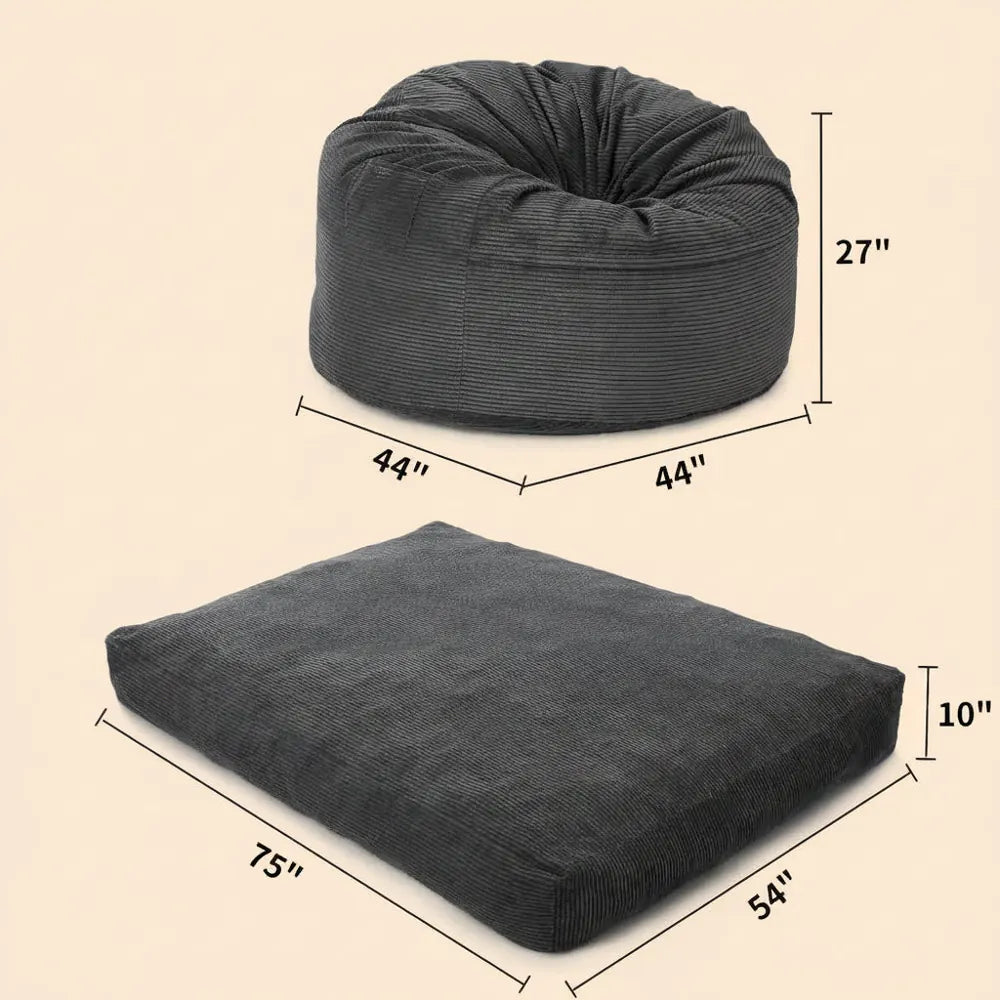 Canapé-lit 2-en-1 Garvee en mousse à mémoire de forme, fauteuil rond convertible en lit d'appoint pl