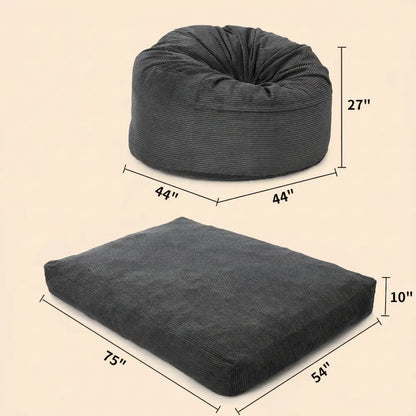 Canapé-lit 2-en-1 Garvee en mousse à mémoire de forme, fauteuil rond convertible en lit d'appoint pl