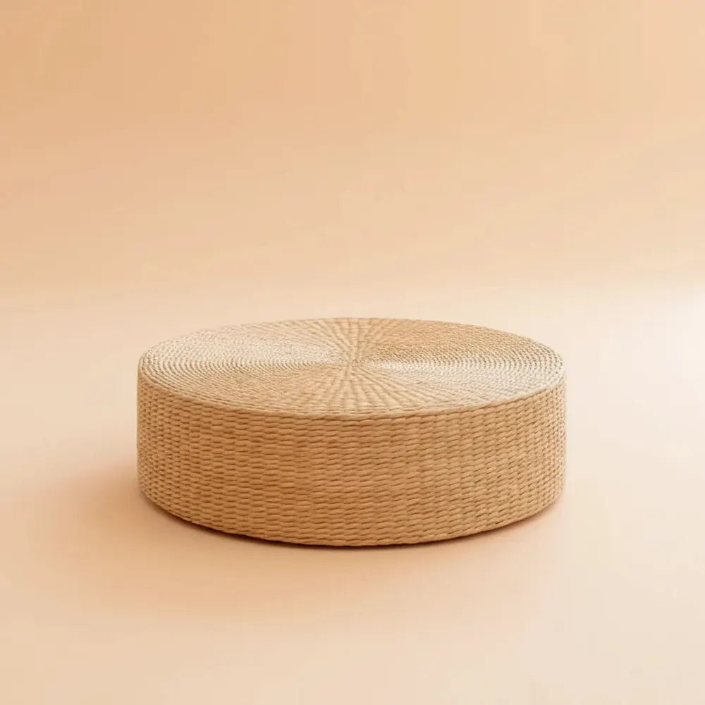 Pouf rond en paille naturelle tissée à la main, 40x40cm, Tatami, coussin de sol, Style japonais, Tex