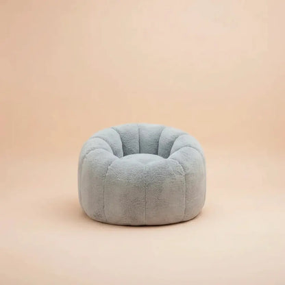 Canapé confortable en fausse fourrure pour salon, grand pouf compressible en mousse haute densité, c