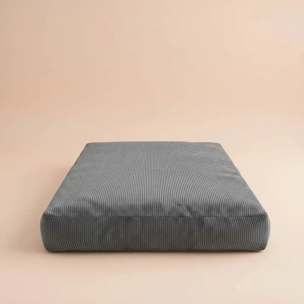 Fauteuil pouf en mousse à mémoire de forme Garvee avec housse en velours côtelé, matelas convertible