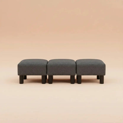 Repose-pieds moderne en tissu aspect lin, pouf rembourré doux pour salon et chambre, banc d'assise c