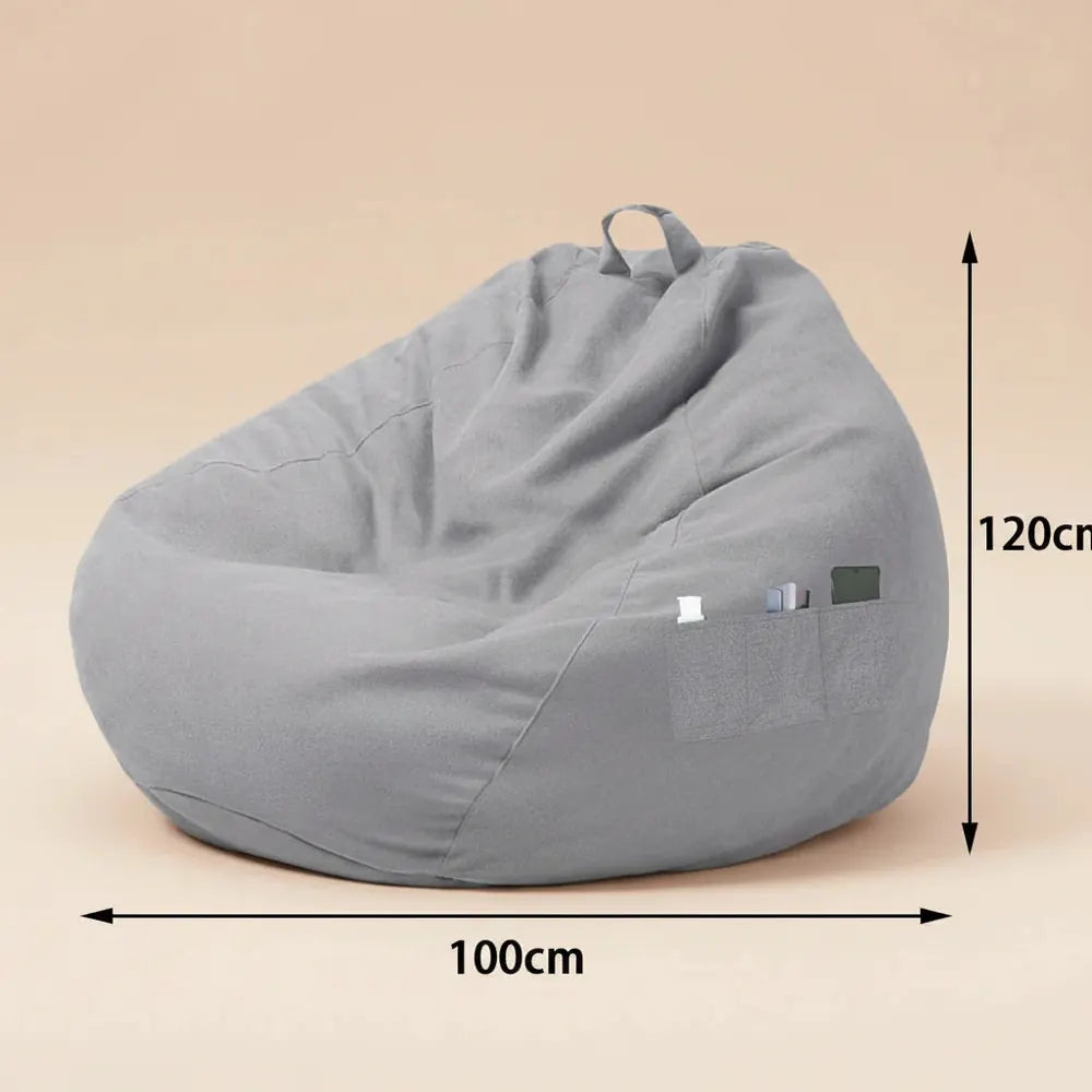 Housse de canapé pour siège paresseux, grand pouf, doux, moelleux, respirant, Tatami pour adulte et 