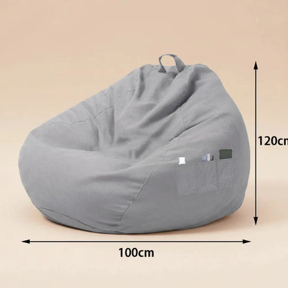 Housse de canapé pour siège paresseux, grand pouf, doux, moelleux, respirant, Tatami pour adulte et 