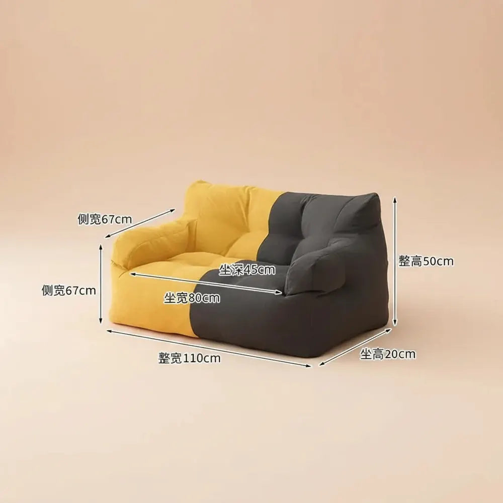 Canapé pouf surdimensionné et confortable avec remplissage en mousse en peluche pour adultes, canapé