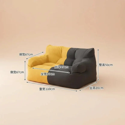Canapé pouf surdimensionné et confortable avec remplissage en mousse en peluche pour adultes, canapé