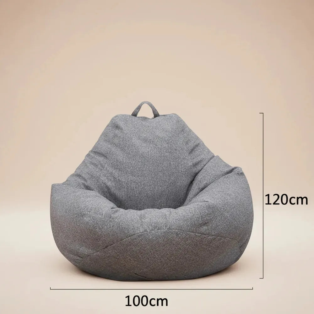 Juste de canapé paresseux sans remplissage, siège de chaise longue en lin, pouf, canapé bouffant, ta