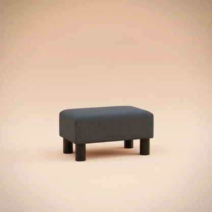 Repose-pieds moderne en tissu aspect lin, pouf rembourré doux pour salon et chambre, banc d'assise c