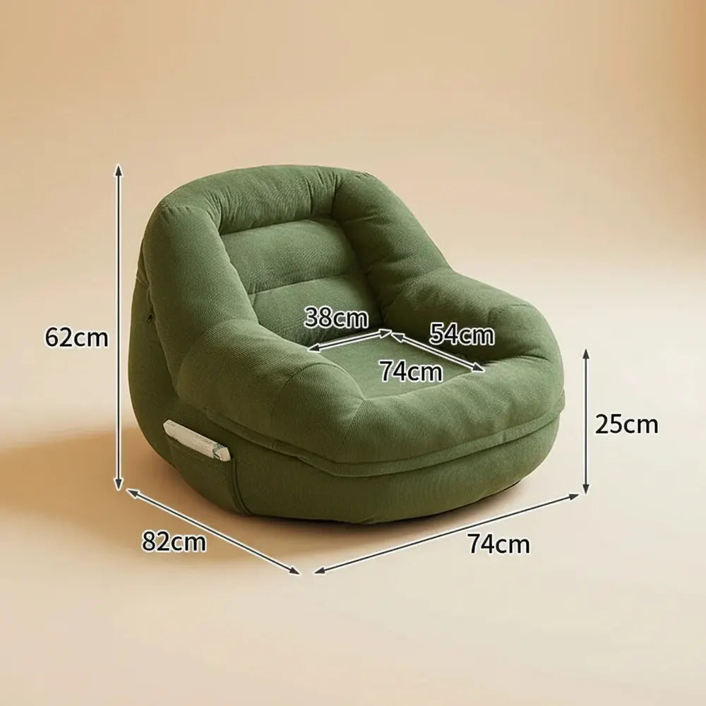 Fauteuil de sol pliant Tatami pour gaming avec dossier, convertible en lit paresseux et coussin de s