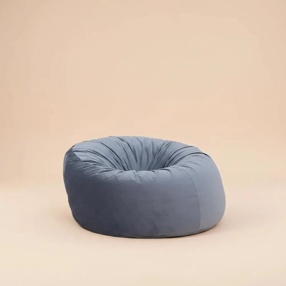 Chaise pouf en velours XXL, 120x120x70cm, canapé paresseux doux et moelleux avec remplissage en mous