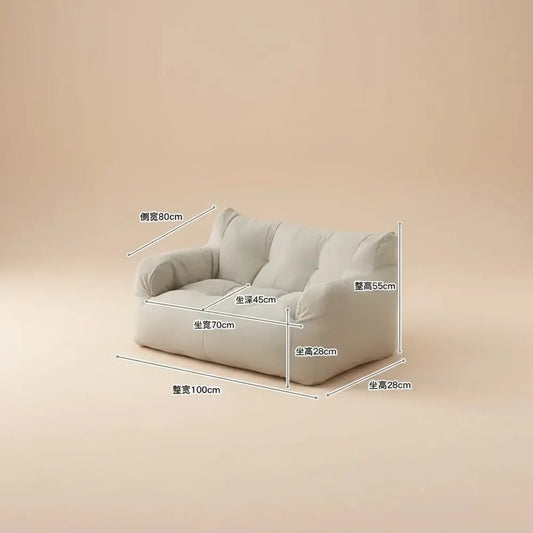 Petit canapé Double pouf, siège Double inclinable, doux et confortable, balcon, chambre à coucher, c