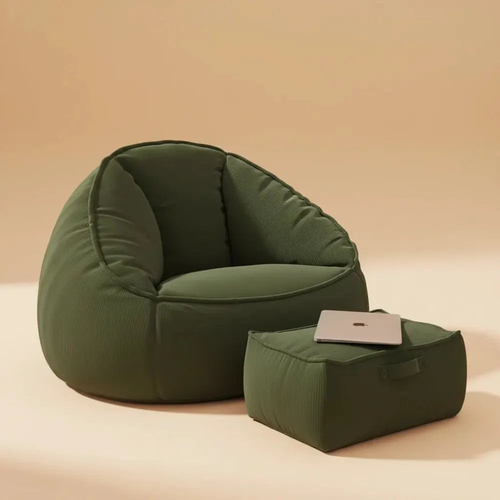 Canapé pouf paresseux simple, haut de gamme, doux, balcon, confortable, avec rembourrage repose-pied