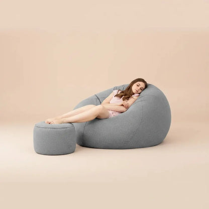 OTAUTAU Pouf en coton et lin de 90 cm (3 pieds) avec rembourrage, fauteuil d'angle paresseux, canapé