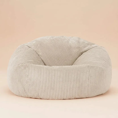 OTAUTAU Pouf en velours côtelé D85cm pour enfants/adultes avec rembourrage, pouf d'angle, chaise pou