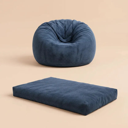 Fauteuil-lit géant en velours côtelé pour adultes, convertible 2-en-1, du canapé au matelas, avec ho
