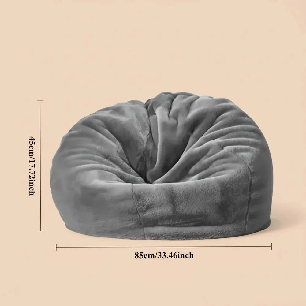 OTAUTAU-Pouf en Fausse Fourrure de Lapin pour Enfant et Adulte, Chaise avec Remplissage, Moelleux, S
