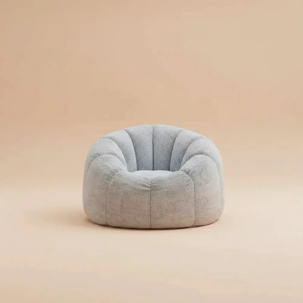 Canapé confortable en fausse fourrure pour salon, grand pouf compressible en mousse haute densité, c