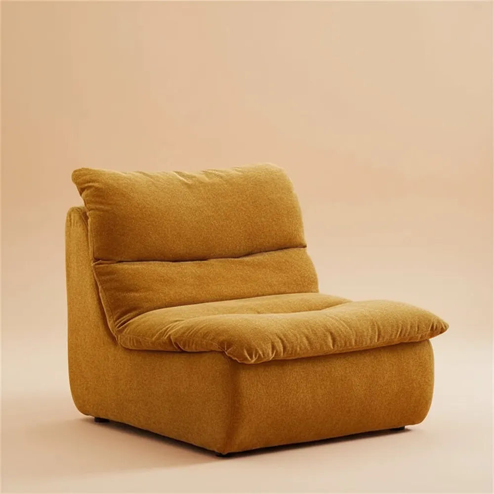 Fauteuil de salon compact couleur crème, pouf pour salon, chambre à coucher, siège d'appoint relaxan
