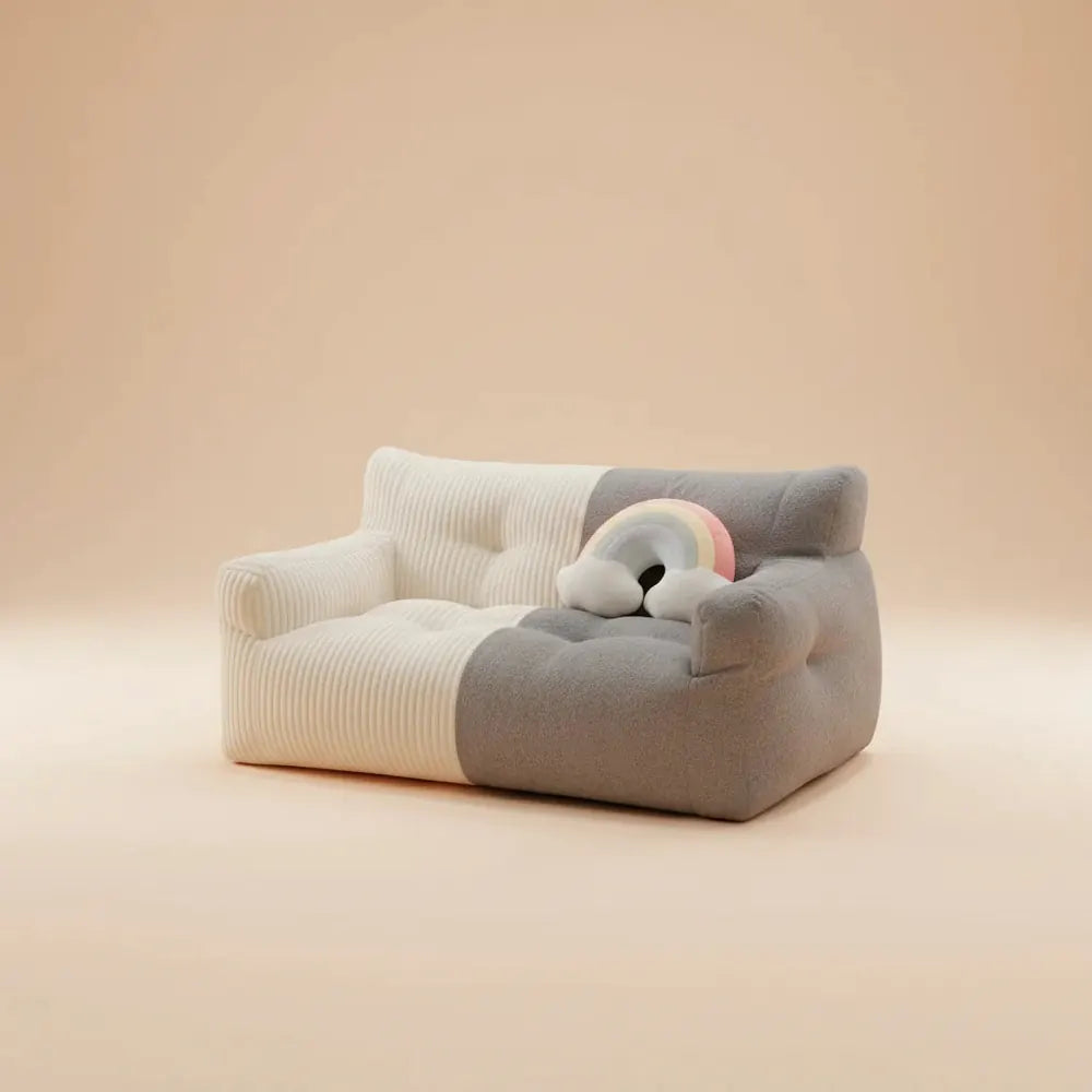 Canapé pouf surdimensionné et confortable avec remplissage en mousse en peluche pour adultes, canapé
