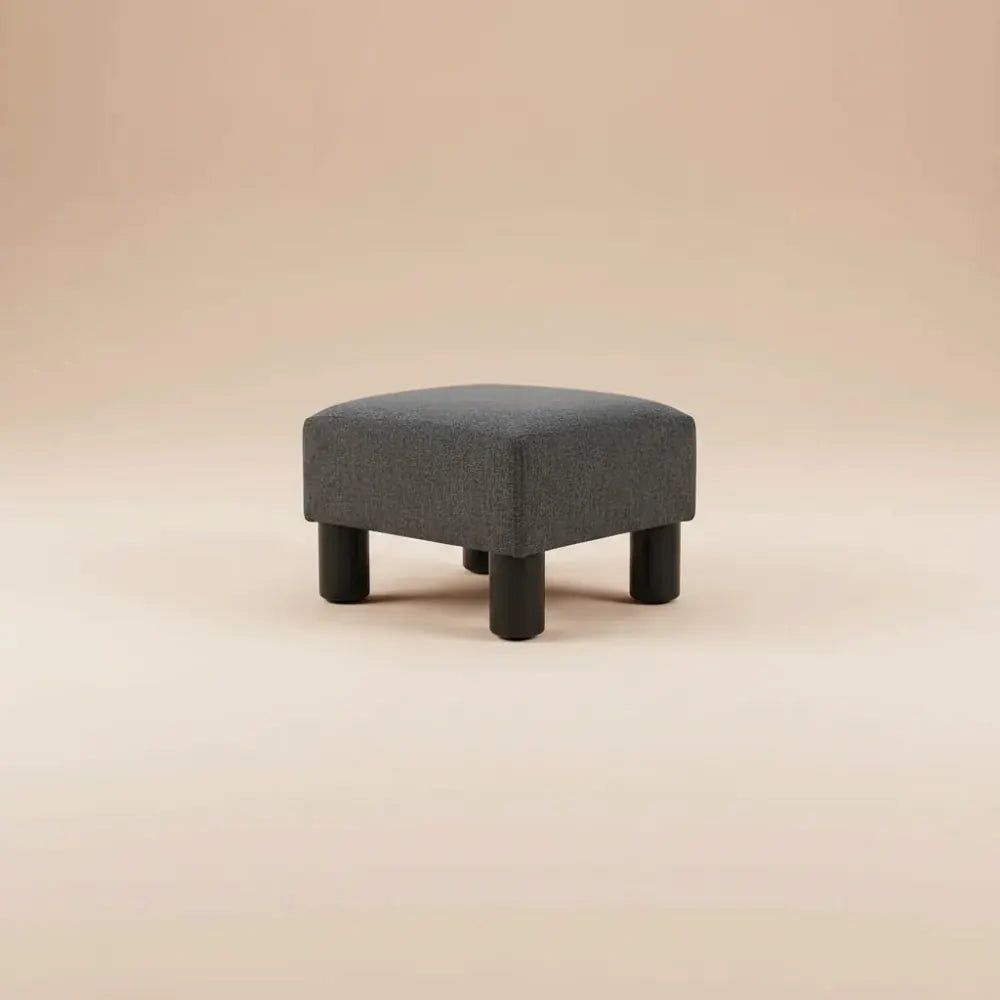 Repose-pieds moderne en tissu aspect lin, pouf rembourré doux pour salon et chambre, banc d'assise c