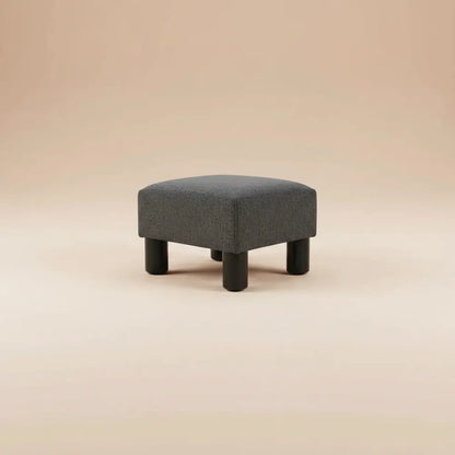 Repose-pieds moderne en tissu aspect lin, pouf rembourré doux pour salon et chambre, banc d'assise c