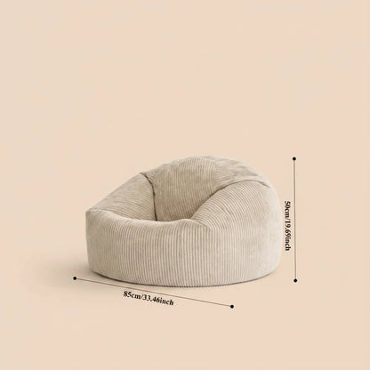 OTAUTAU Pouf en velours côtelé D85cm pour enfants/adultes avec rembourrage, pouf d'angle, chaise pou