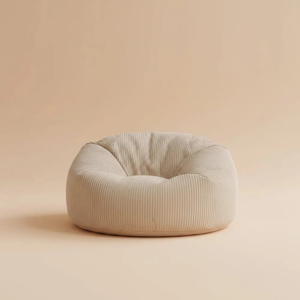 OTAUTAU Pouf en velours côtelé D85cm pour enfants/adultes avec rembourrage, pouf d'angle, chaise pou