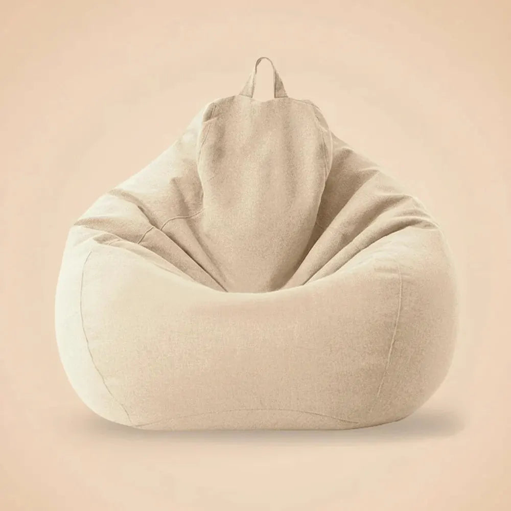 OTAUTAU Pouf en coton et lin de 90 cm (3 pieds) avec rembourrage, fauteuil d'angle paresseux, canapé